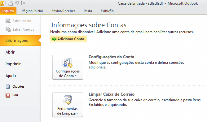 Como configurar Outlook 2010?